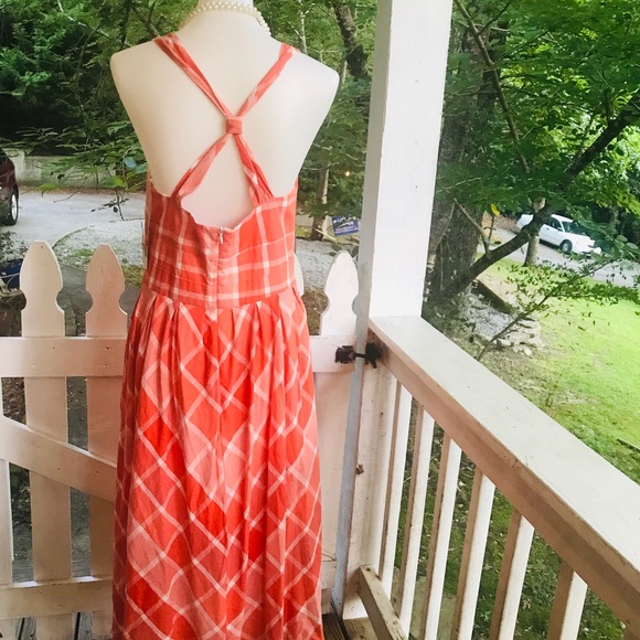 New Directions Plaid Maxi Sun Dress 10P - Picture 3 of 4